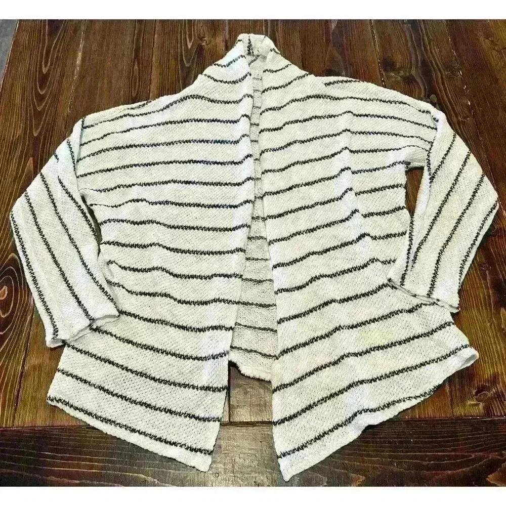 Anthropologie Velvet by Graham & Spencer Sz Small Open Front Cardigan Striped